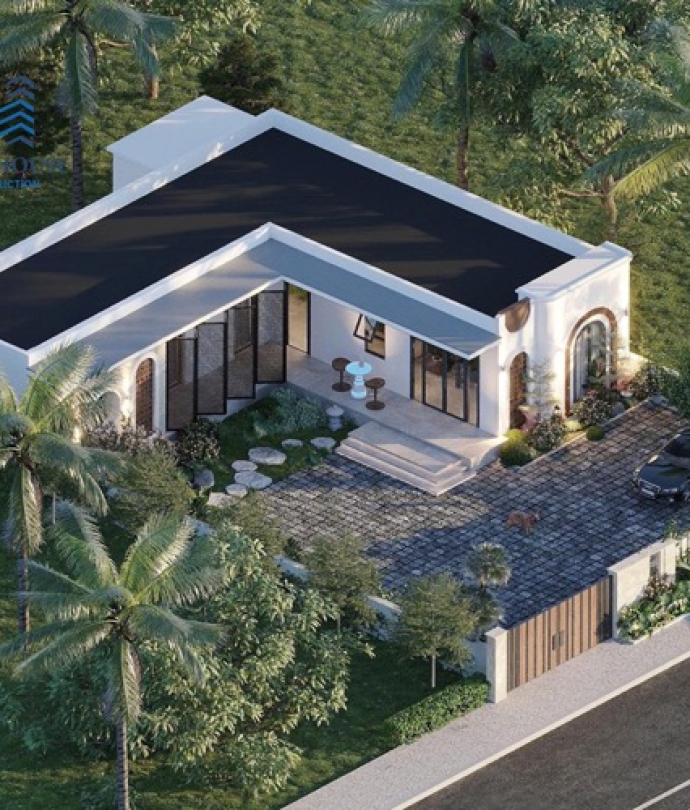 Villa sân vườn tại Phước Hải – Kiến trúc hiện đại với điểm nhấn vòm mềm mại