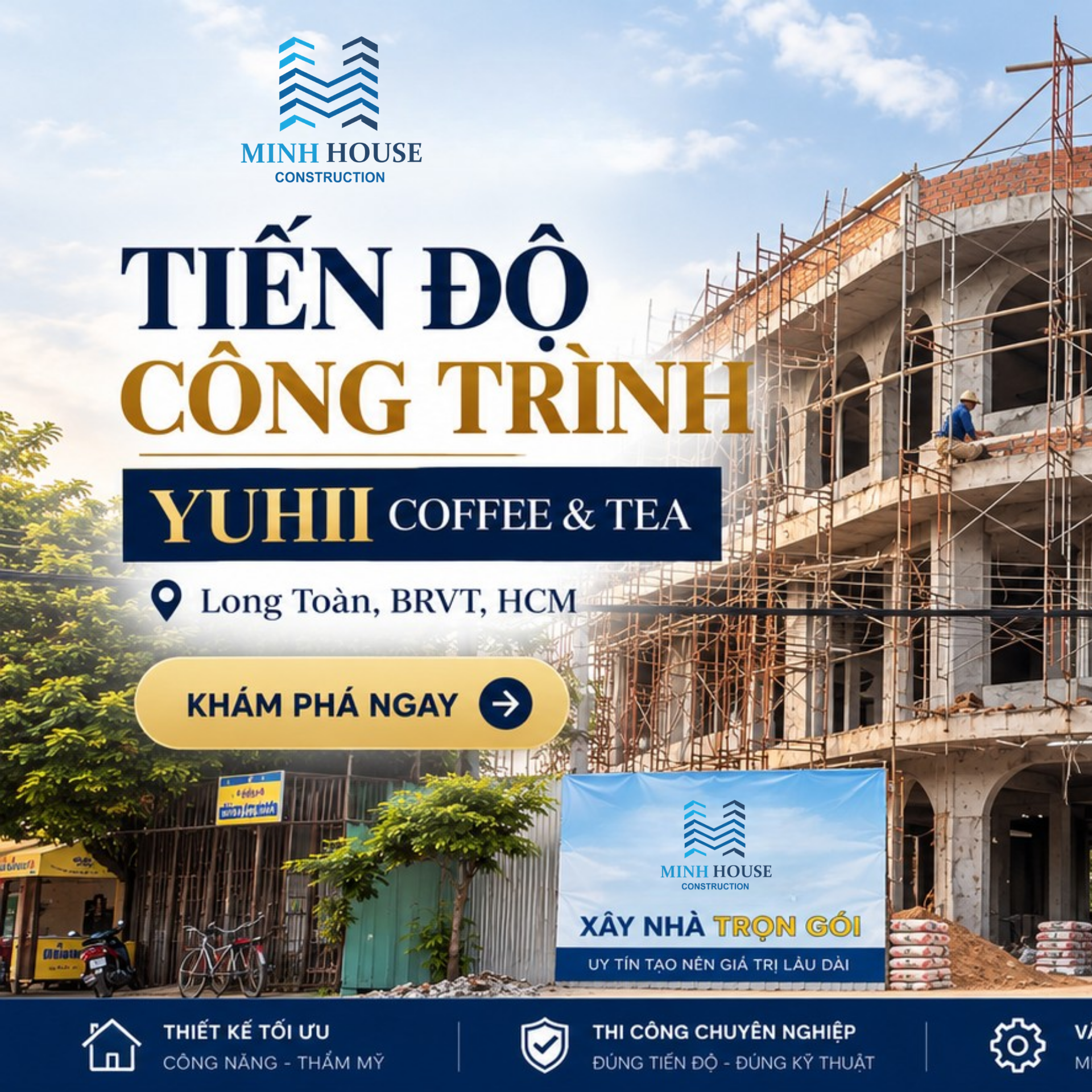 Tiến độ xây dựng Quán Yuhii Coffee & Tea