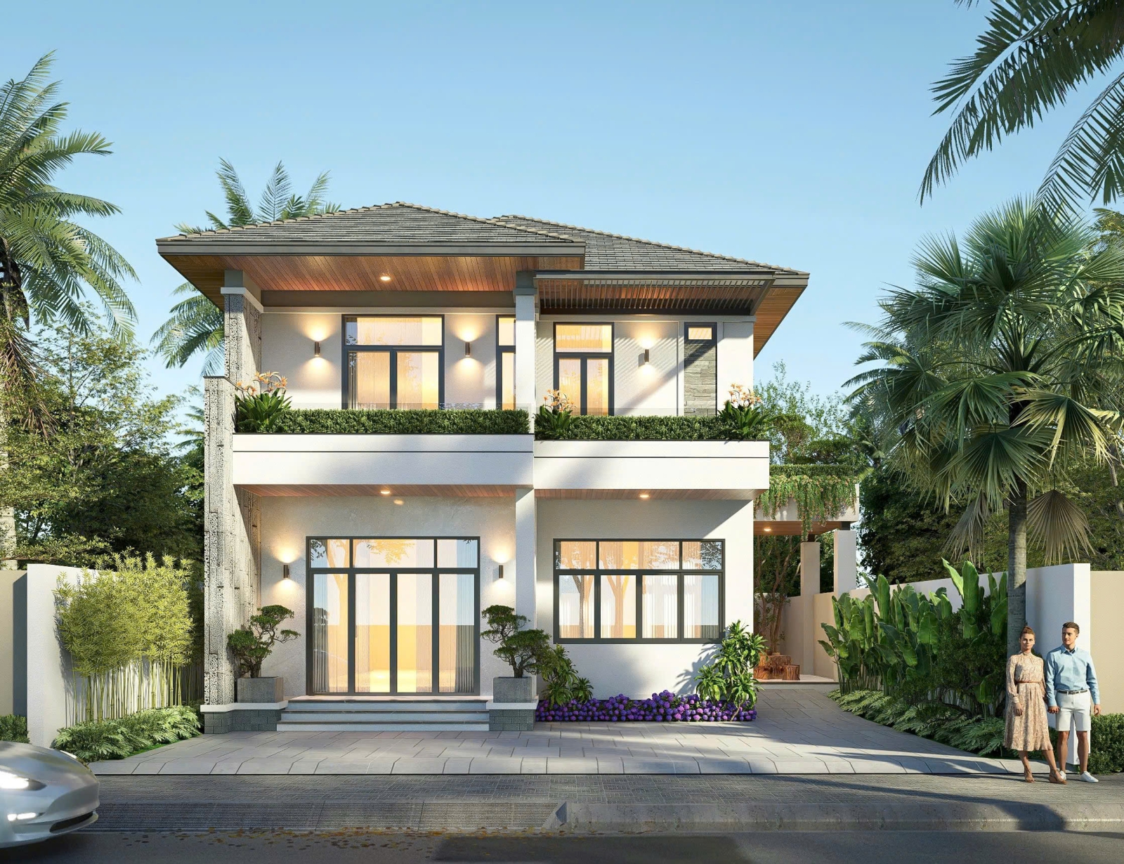 biệt thự mái nhật hiện đại 2