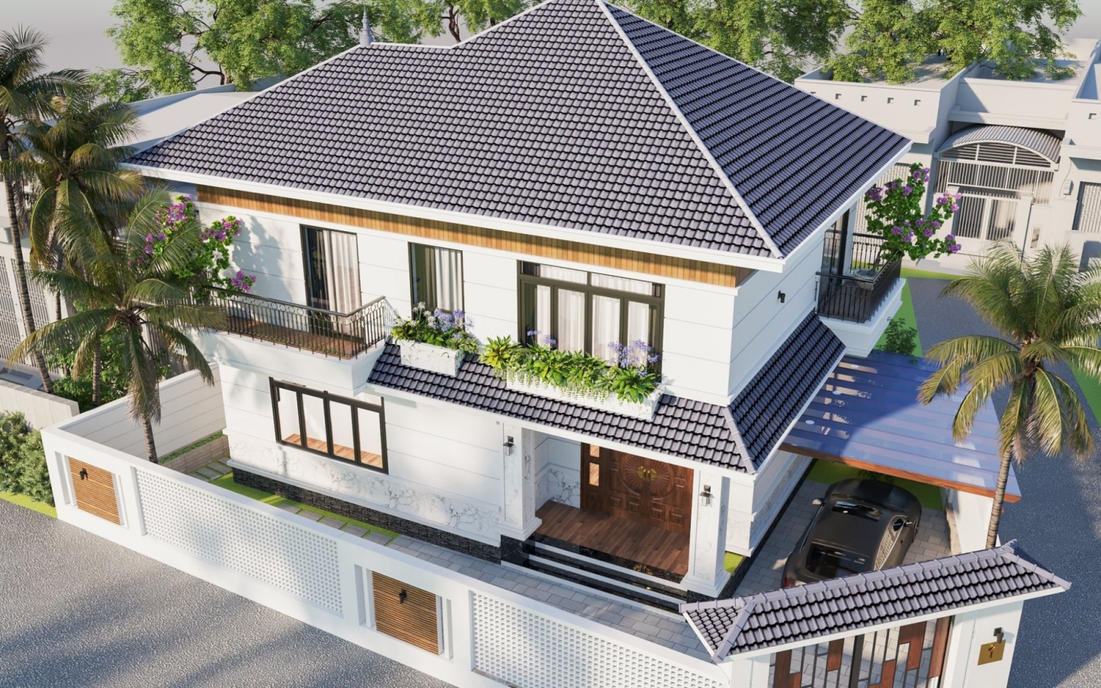 Biệt thự mái Nhật hiện đại